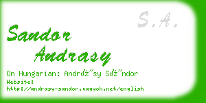 sandor andrasy business card